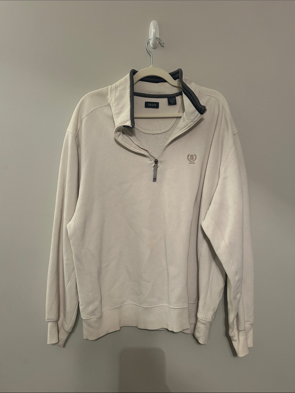 IZOD 1/4 Zip Pullover Sweatshirt White XL